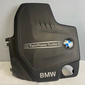 BMW Black Engine Cover with TwinPower Turbo Emblem